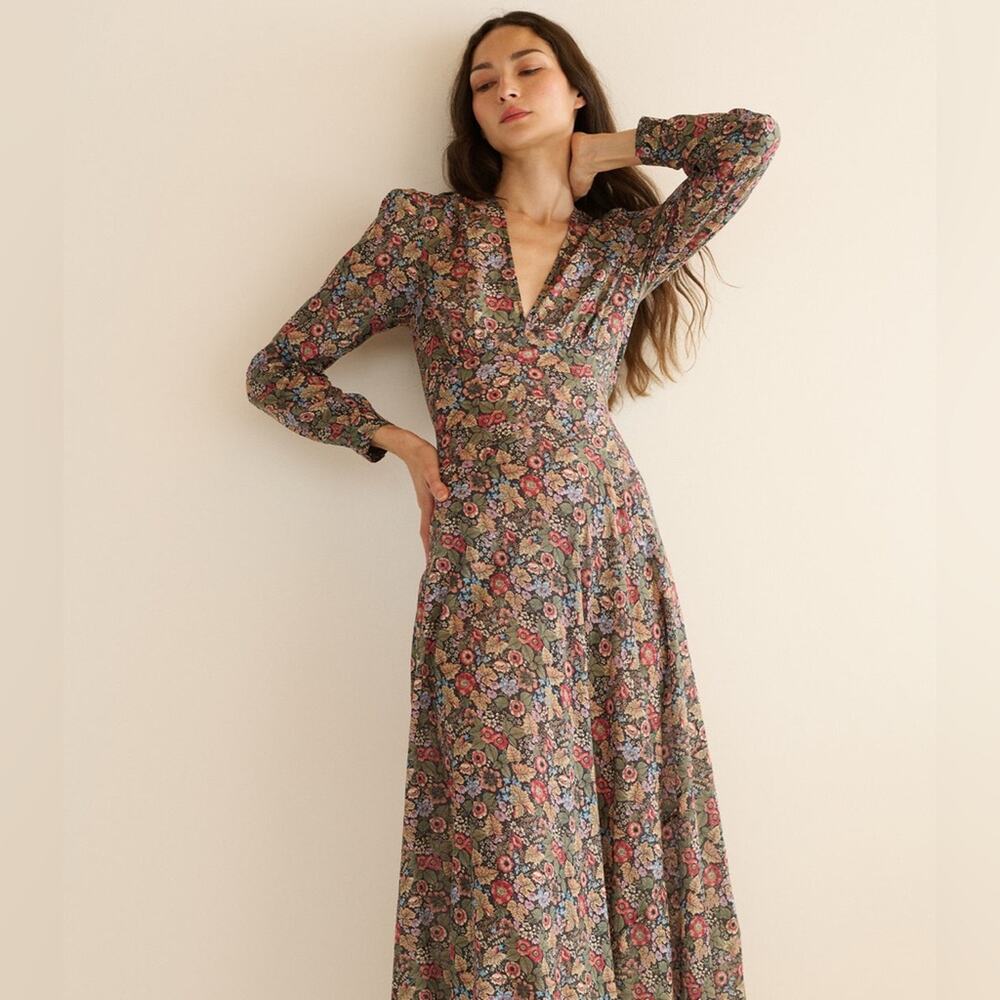 Doen Charleston Dress in Wildberry Thicket XS